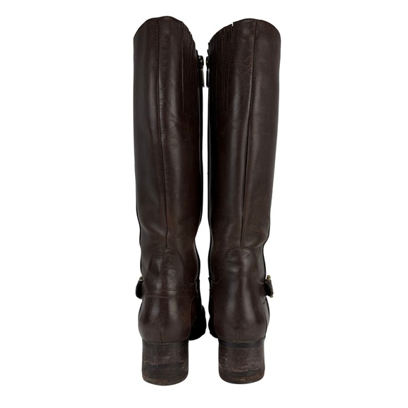 BLONDO Aqua Protect Block Heel Knee-High Chocolate Brown Leather Riding Boots 7M - Picture 3 of 12